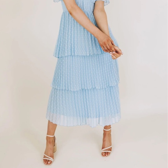 Light Blue Polka Dot Dress - Picture 2 of 4